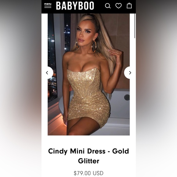 Baby boo Fashion Gold strapless dress. - Picture 1 of 2